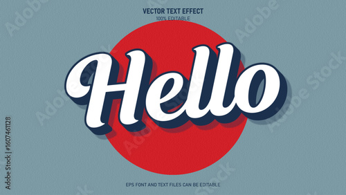 Hello 3d text effect