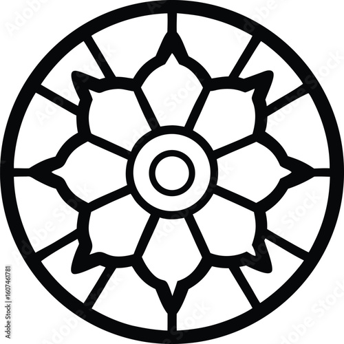 The Dharma Wheel a Symbol of Buddhism Doodle