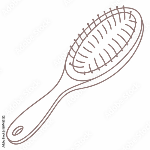 hair brush on white background