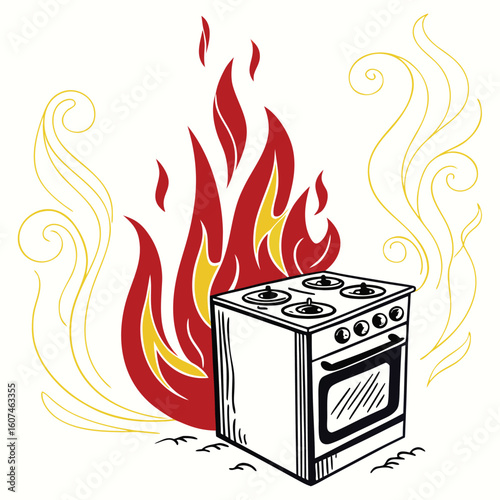 gas stove vector