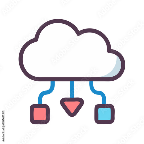 Modern Cloud Data Distribution Illustration on Black Background