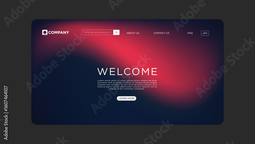 Dynamic website landing page template with welcoming message and modern design aesthetic