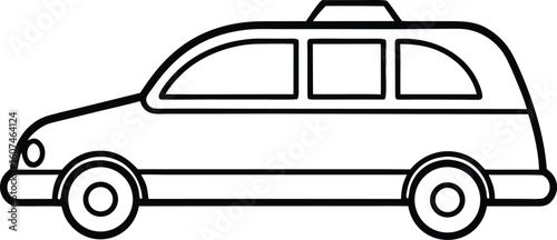 wedding getaway vehicle icon line art vector illustration on transparent background	
