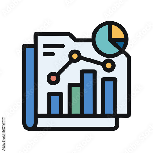 Business data reports and financial charts presentation concept