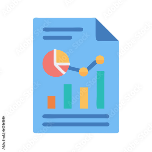 Infographic business data report on isolated document page