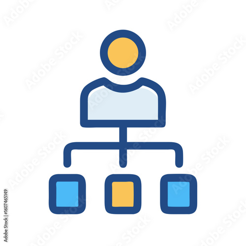 Organization chart icon illustrating business hierarchy and structure