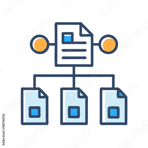 Data flow illustration demonstrating digital organization and connectivity