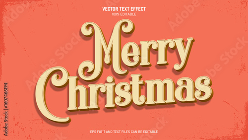 Merry christmas editable text effect
