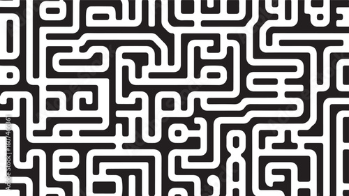 Intricate Maze Vector Illustration with Complex Path and Dead Ends Design
