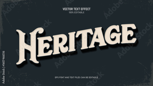 Heritage text effect, victorian text style