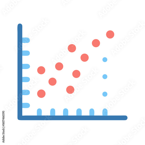 Upward trend visualized with scatter plot on basic axes