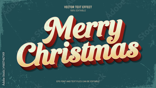 Merry christmas 3d retro text effect