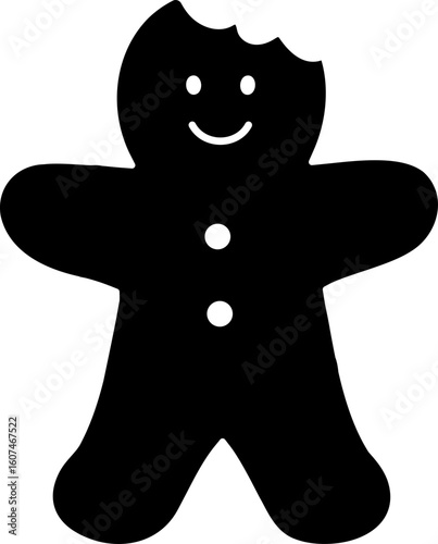 Gingerbread man cookies with bites taken off silhouette.
Bitten gingerbread man silhouette vector.
Holiday gingerbread man cookie.
Transparent background. svg.