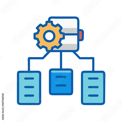 Schematic network diagram showing centralized server connected to data nodes