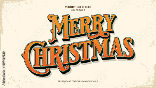 Merry christmas text effect, victorian style text effect