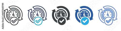 Routine icon set multiple style collection