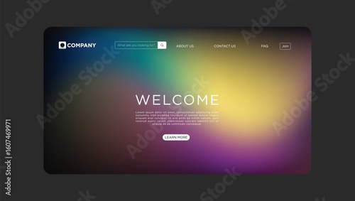 Clean website design with smooth gradient background for modern business landing page design