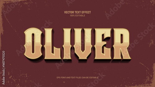 Western text effect, classic style editable text effect