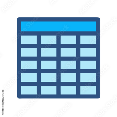 Simple blue table grid matrix with black background