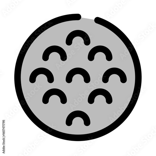 A golf ball icon features a gray sphere with black dimples and outline, symbolizing the sport of golf.