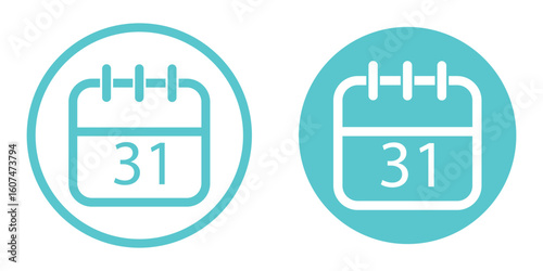 The calendar icon turns the page from December 31st to the New Year's January 1st. Calendar displaying day 31 (thirty-first) of the december - Day 31 of the month. illustration. eps 10