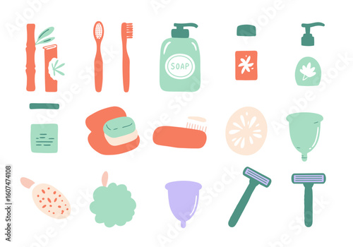 Bathroom hygiene and personal care items collection 2