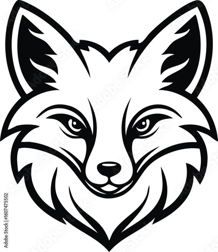 Sly Fox Emblem - Modern Monochromatic Design