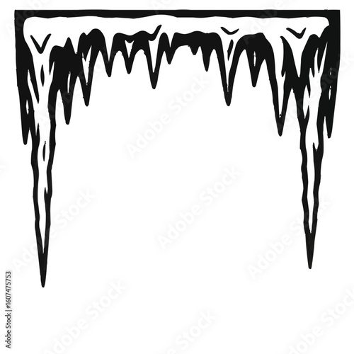 icicles on a white background