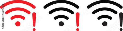 Set of no Wifi and wireless problem icon, Wireless icons, no wifi icons, wifi internet no access error, wireless internet connection vector illustration,
