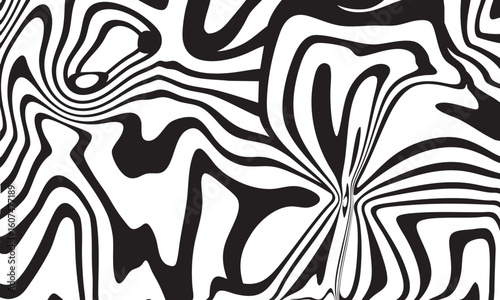 Abstract black and white psychedelic swirling lines pattern background