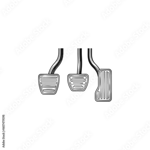 Car gas pedals icon logo flat vector design