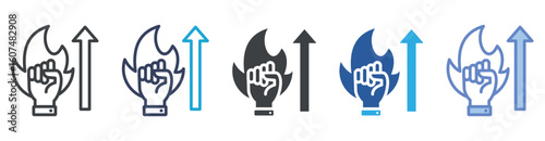 Motivation icon set multiple style collection