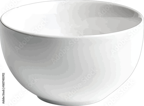 Clean white ceramic bowl empty