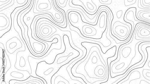 
Topography seamless white contour lines and paper-style relief textures in vector format for elevation map art and exploration-based media