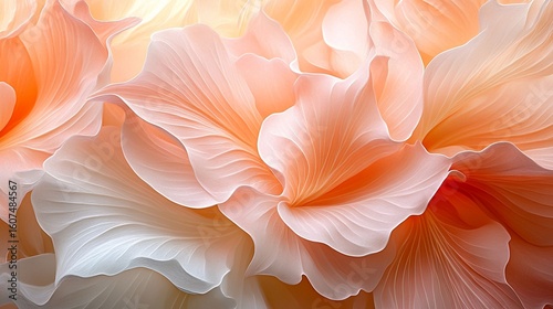 Delicate peach and pink flower petals intertwined in a graceful arrangement, highlighting the beauty and elegance of nature. -