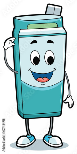 Cartoon Smiling Glass of Water Character on transparent background