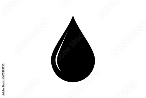 Simple liquid drop shape vector graphic silhouette vector illustration