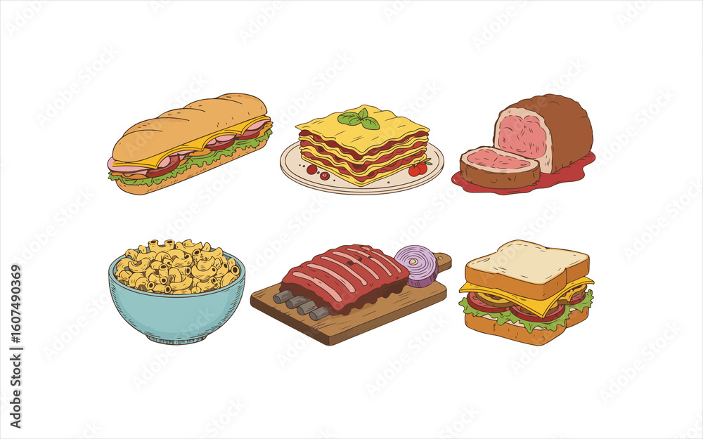 Fast Food Line Icons - Editable Stroke Fast Food Line Icons - Editable Stroke