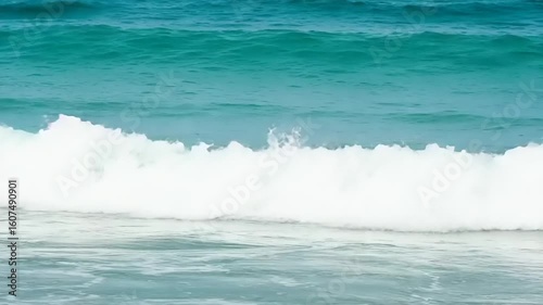 Suitcase lost at sea in the waves, conceptual video with travel theme