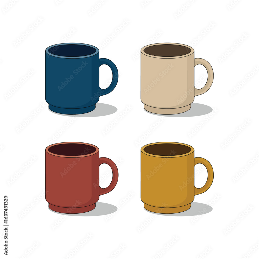 Obraz premium set of cups vector illustration
