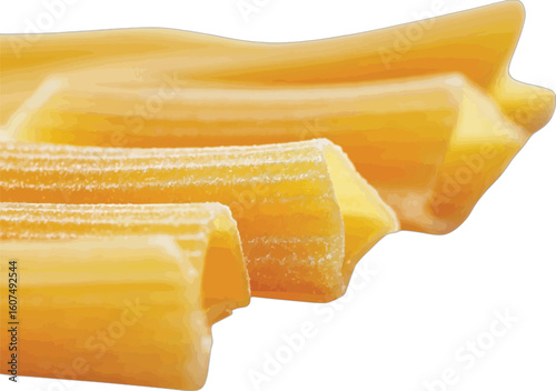 Dry pasta pieces penne food