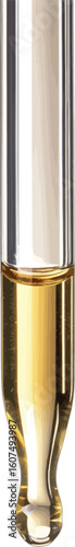 Glass pipette liquid gold yellow
