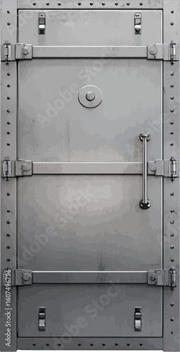 Heavy metal vault door with handle and bolts security safe