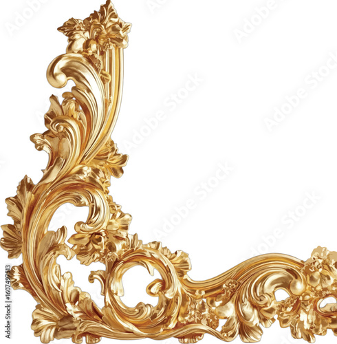Ornate gold corner flourish decorative