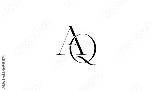 AQ initial letters, monogram logo