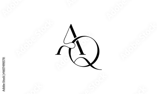 AQ initial letters, monogram logo
