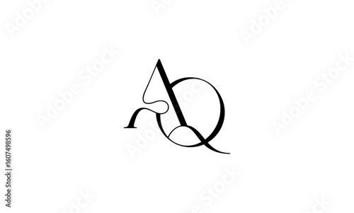AQ initial letters, monogram logo