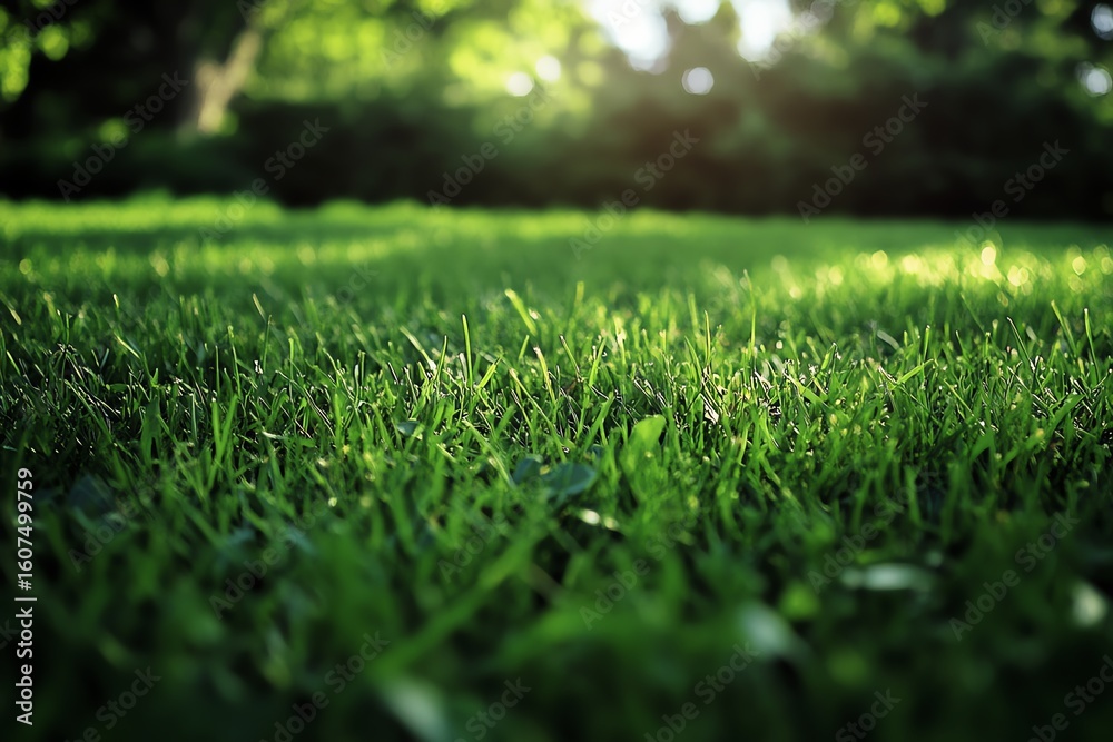 Naklejka premium Lush green grass field