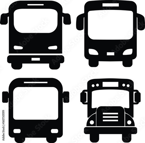 Bus Icon Design in Four style with Editable Stroke. Line, Solid, Flat Line, Vector Illustration !