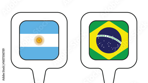 Illustration Vector Featuring Argentina and Brazil Identity